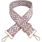 Anopo Purse Strap Replacement Wide Adjustable Crossbody Shoulder Strap Guitar Straps for Handbags Flower Purple