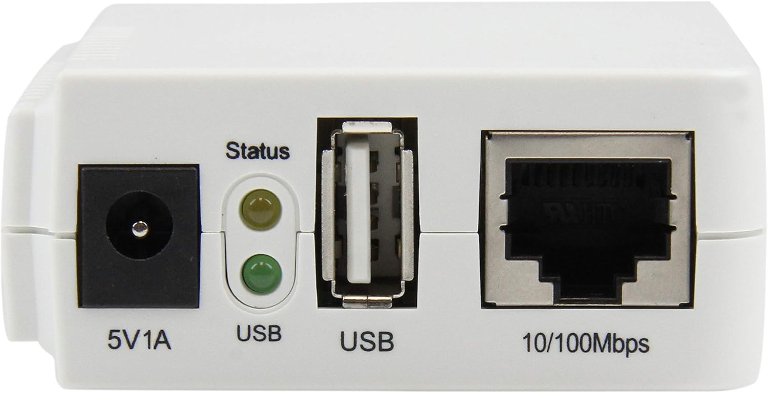 StarTech.com 1 Port USB Wireless N Network Print Server with 10/100 Mbps Ethernet Port, 802.11 b/g/n - Image 4