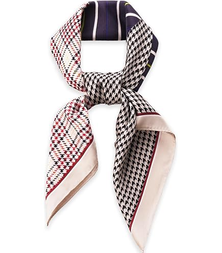 Hworto Bandanas Silk Satin Square Neck Scarf for Women Vintage