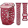 G-ficu Silicone Band for Apple Watch Bands 46mm 45mm 44mm 49 42mm-S3 for Women, Cute Animal Dog Cat Paw iWatch Bands, Fancy Dressy Sport Band for Apple Watch Band Series 10 9 8 7 SE 6 5 4 3-Red