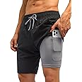 SILKWORLD Mens Swim Trunks Quick Dry Bathing Suit Board Swimming Shorts with Zipper Pockets and Compression Liner