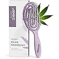 AIMIKE Hemp-Relax Detangler Hair Brush, Bio-Friendly Detangling Brush for Wavy Straight Hair, Vented Hairbrush w/Soft Bristles, Glide Through Tangles with Ease for Women, Kids, Wet & Dry Hair