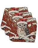 Christmas Owl Red Couch Cushion Covers, Universal
