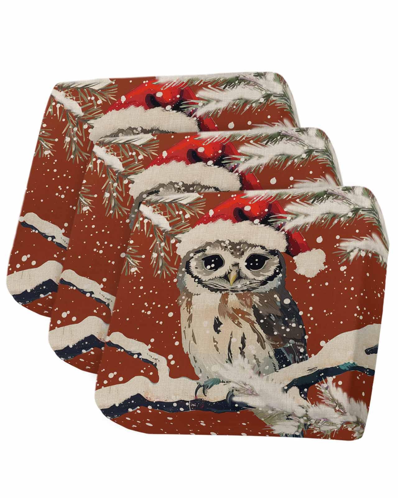 Christmas Owl Red Couch Cushion Covers, Universal