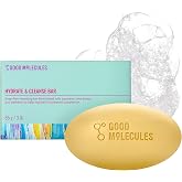 Good Molecules Hydrate and Cleanse Bar, Face &amp; Body Soap-Free Bar, 3 oz | Soap-free cleansing bar with squalane, shea butter, and panthenol to help maintain hydrated skin.