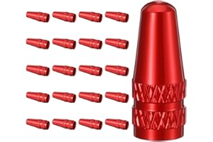 Classicseali 20pcs Bike Valve Caps, Aluminum Alloy Presta Valve Cap, Corrosion Resistant, Screw-On Universal Stem Covers for Bikes, Presta Valve Caps for MTB Road Racing Bicycle, Red
