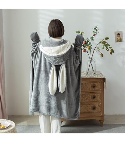 Gugxiom Wearable Decke Mit Kapuze - Alpaka Design Mit Ärmeln