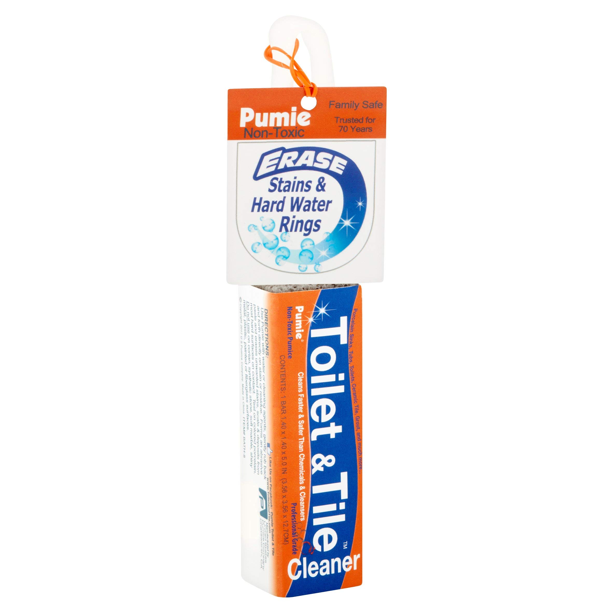 PUMIE Toilet Bowl Ring Cleaner, TBR6, Pumice Stone with Handle for Cleaning Toilet Rings and Stains, Essential Scouring Stick on Toilet Bowls, Tubs, Sinks, Showers and Tough Stains (2 Pack)