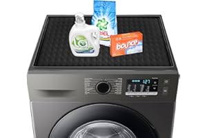 Garolue Washer and Dryer Top Protector Mat,23.6“ x 19.7" Silicone Rubber Mat for Laudry Machine & Dryer,Non Slip Heavy Duty Waterproof Washable Top Cover Pad for Home Kitchen Laundry Room,Black