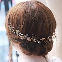 Oriamour Haarband Mit Kristallen Rotgold – Brautschmuck Blätter-Design