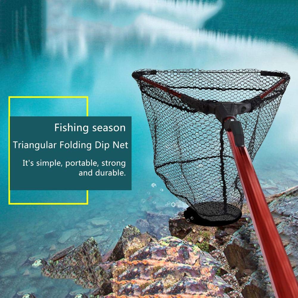 Red De Pesca Red De Aterrizaje De Peces Con Mango De Poste Plegable Y