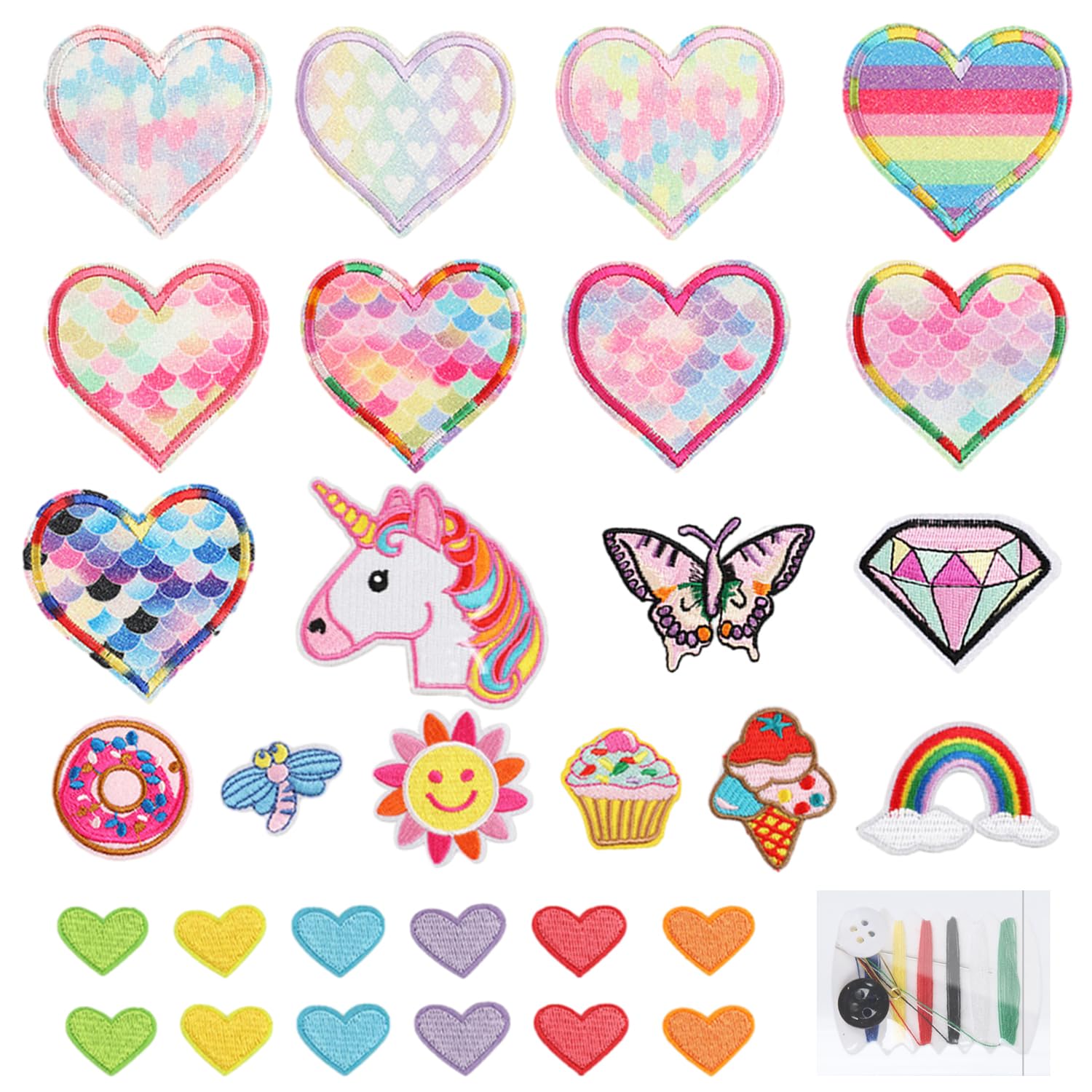 A Set of 30 Cartoon Children's Ironing Patches, Etc., and Comes with 1 Sewing Bag. It is Cute and Exquisite, and Can Be Applied to Computers, Jeans, DIY Ironing, and Decal Ironing Patches