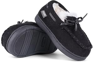 SEMARY Toddler Kids' Moccasin House Shoe with Indoor Outdoor Memory Foam Sole Protection Slipper U722WLFX-0914