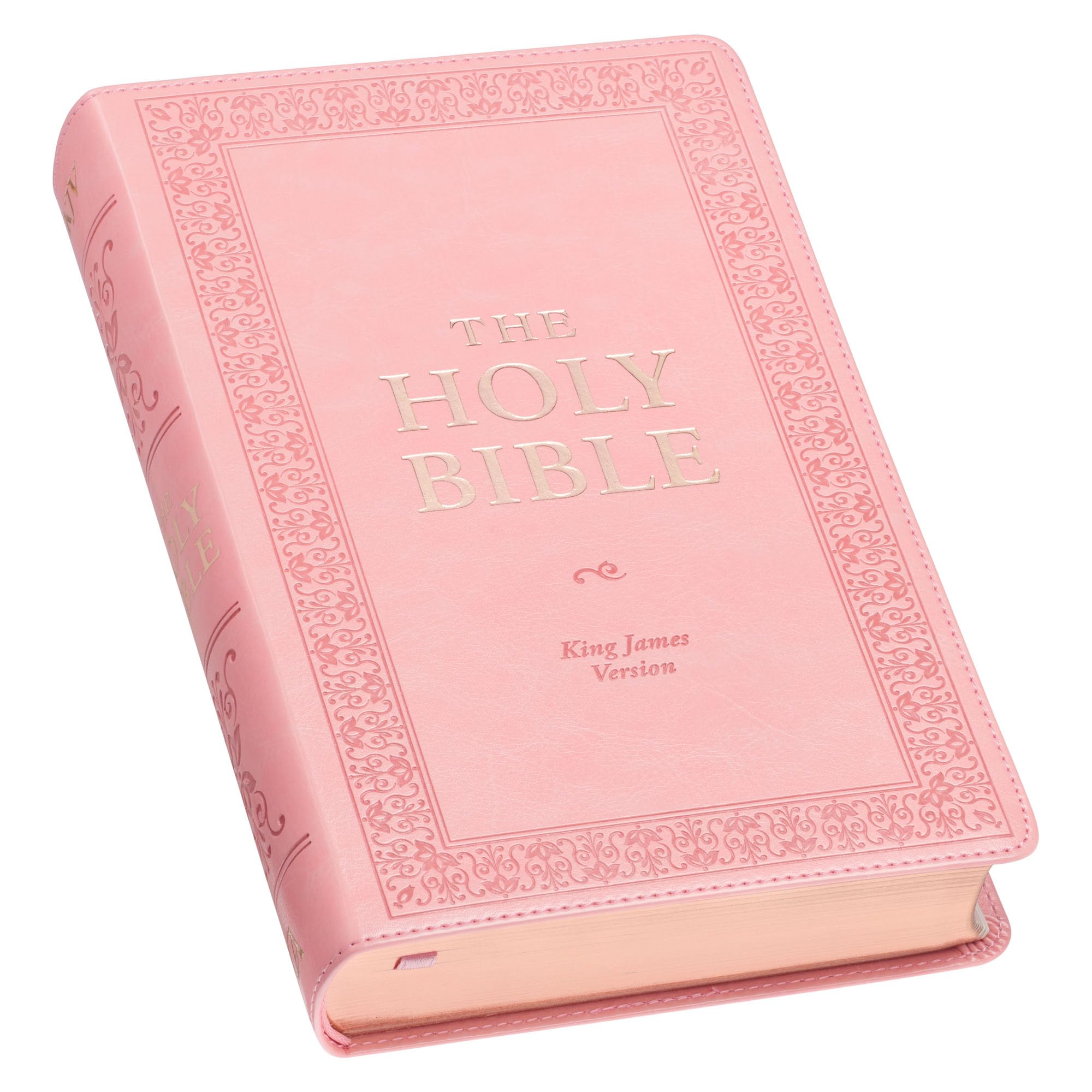 KJV Holy Bible, Giant Print Standard Size Faux Leather Red Letter Edition - Ribbon Marker, King James Version, Sunrise Pink (KJV Standard GP Editions) KJV Holy Bible, Giant Print Standard Size Faux Leather Red Letter Edition - Ribbon Marker, King James Version, Sunrise Pink (KJV Standard GP Editions) Imitation Leather