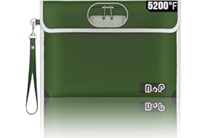 BALAPERI Fireproof Bag with Lock - 5200°F Heat Insulated, Waterproof Fireproof Money Bag with Zipper, Fireproof Document Bag for A5 Size Documents/Cash/Valuables/Passport, 11”X 7.7”(Olive Drab)