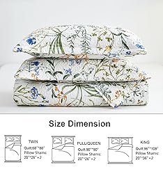 Ycosy Floral Quilt Sets Twin Size Reversible