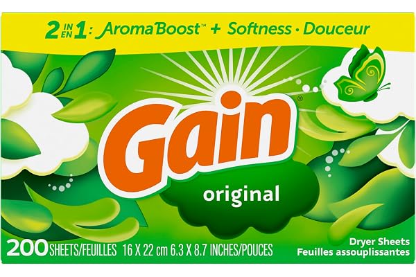 Gain Dryer Sheets, Original Scent, 200 Count