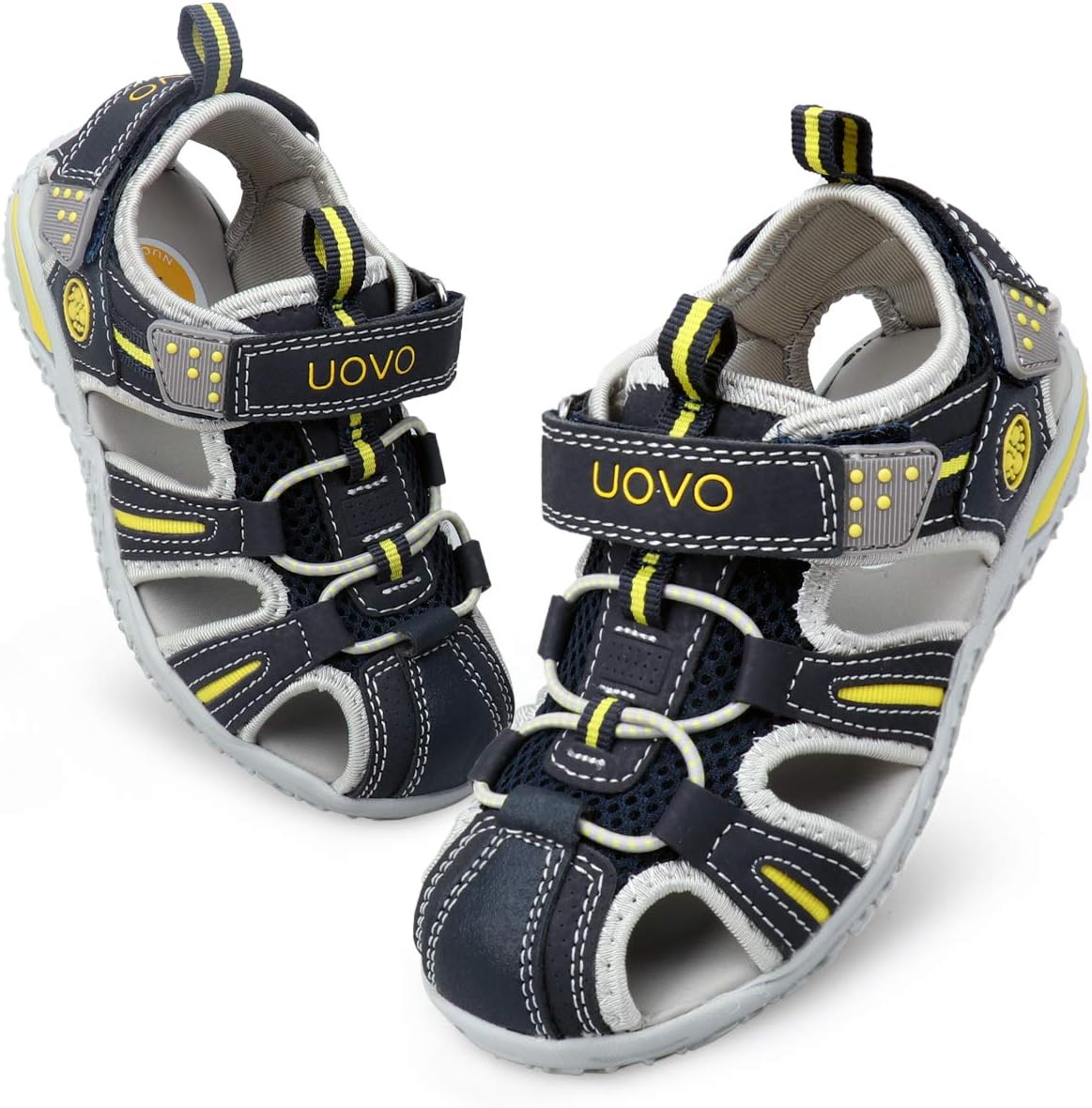 UOVO Boys Sandals Hiking Athletic Closed-Toe Beach Sandals Kids Summer Shoes (1 M US Little Kid, Navy Blue-3)