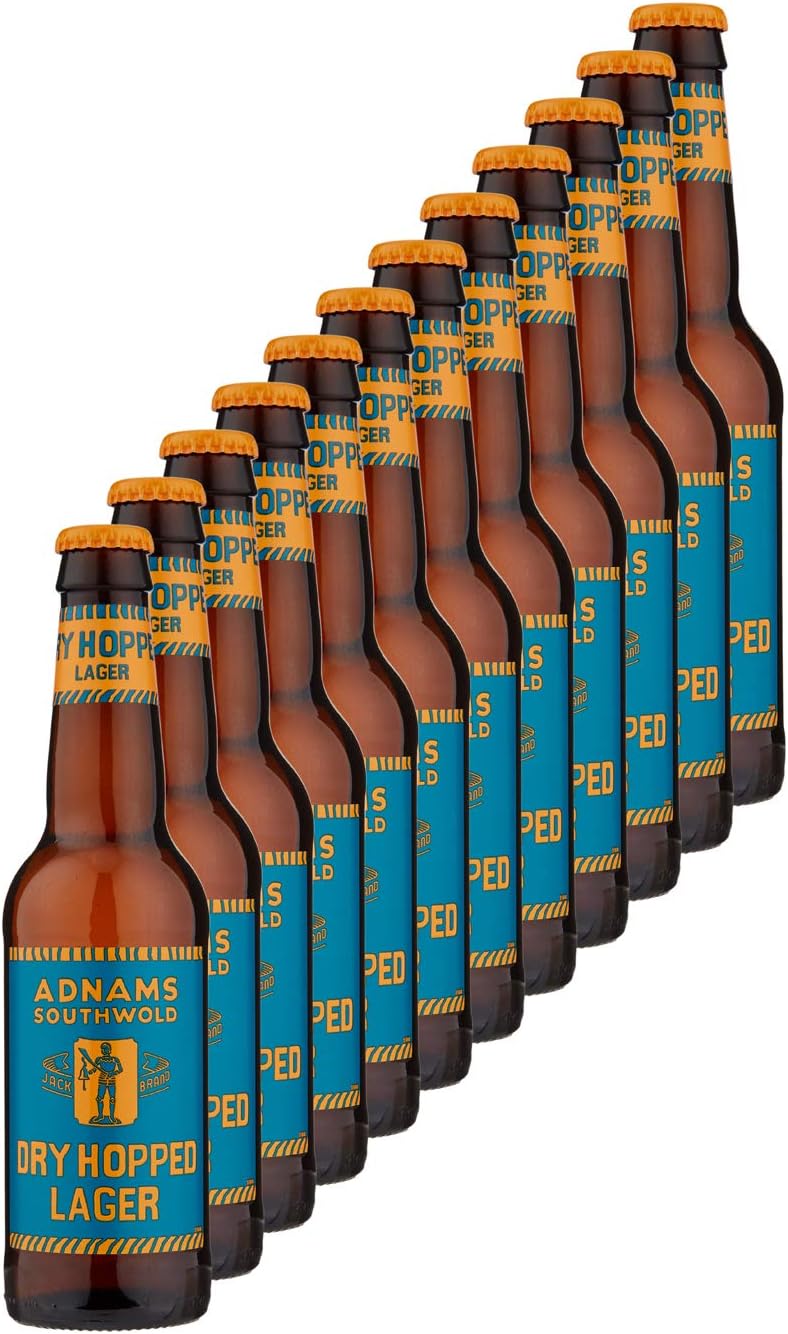 Adnams Jack Brand Dry Hopped Lager Bottles, 4.2% abv, 12x330 ml,Normal Size