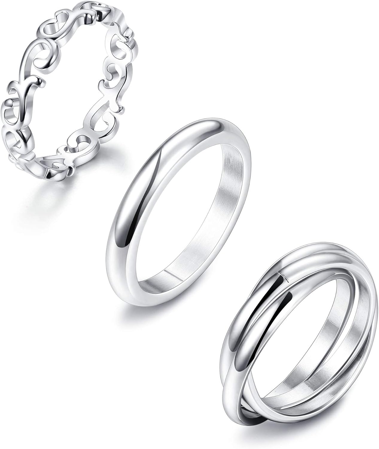 Women's stainless steel band rings Clearance