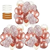 60 PACK Dandy Decor Rose Gold Balloons + Confetti