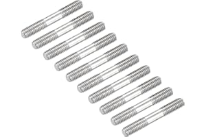 METALLIXITY Double Ended Stud Screws (M3 Thread 20mm Length) 50pcs, 304 Stainless Steel Dual Threaded Rod Bolts - for House Maintenance