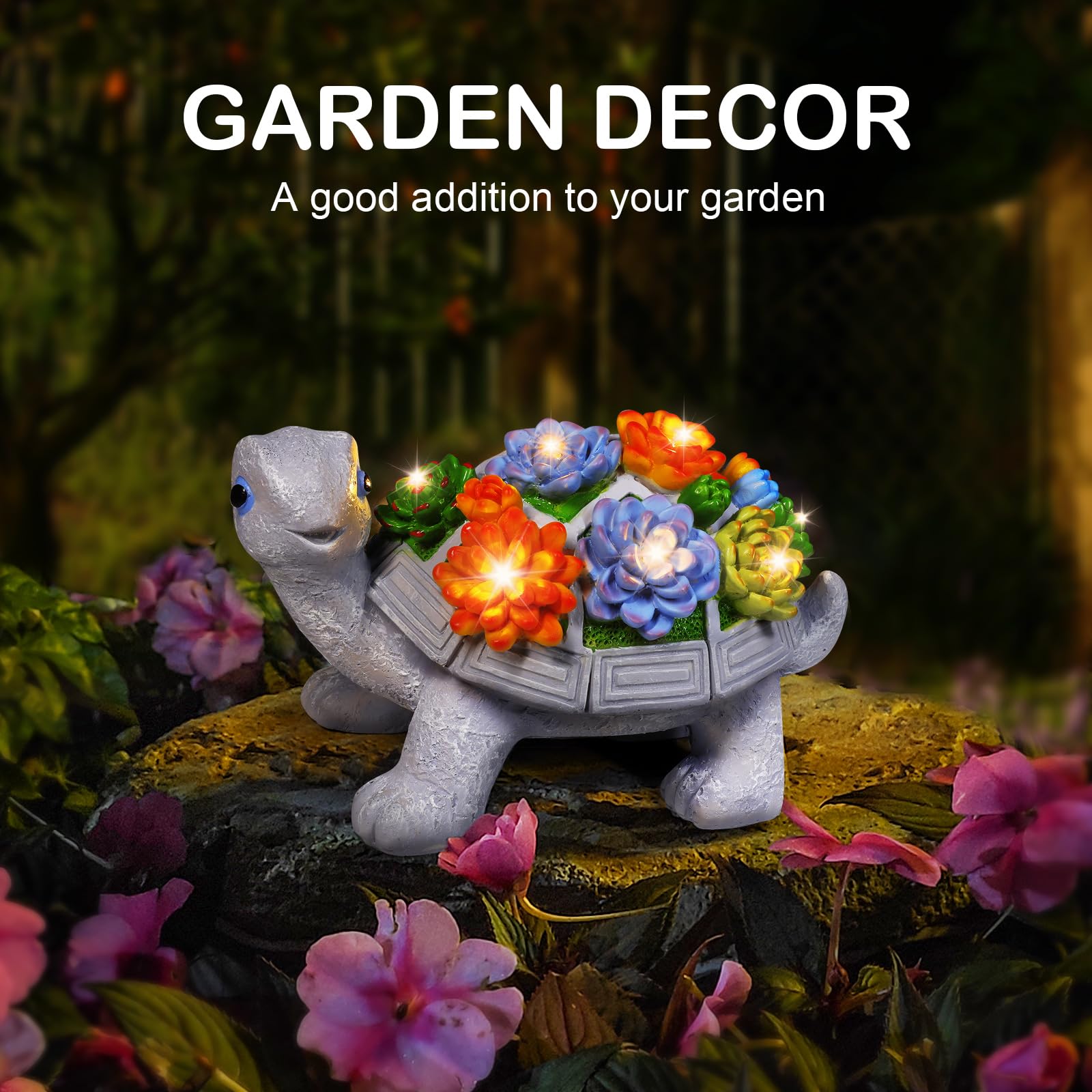 Eletorot Mom Gifts for Mothers Day: Turtle Outdoor Garden Decor for Outside Solar Outdoor Garden Statues for Yard, Patio, Backyard, Gardening, Balcony, Unique Birthday Presents for Women Grandma