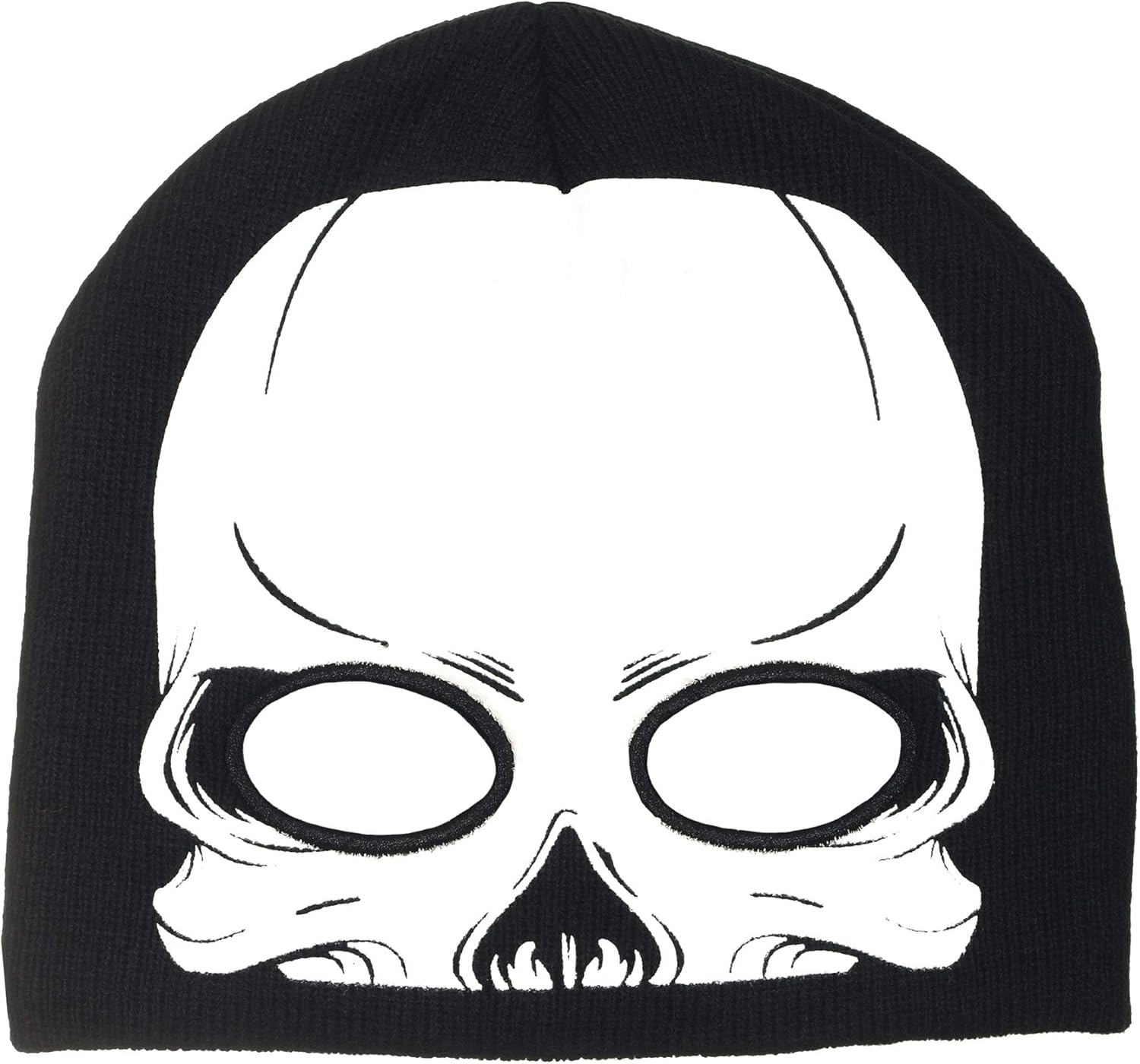 Polar Wear Boy's Skeleton Knit Beanie with Eye Holes & Glove Set (Black-White): Clothing