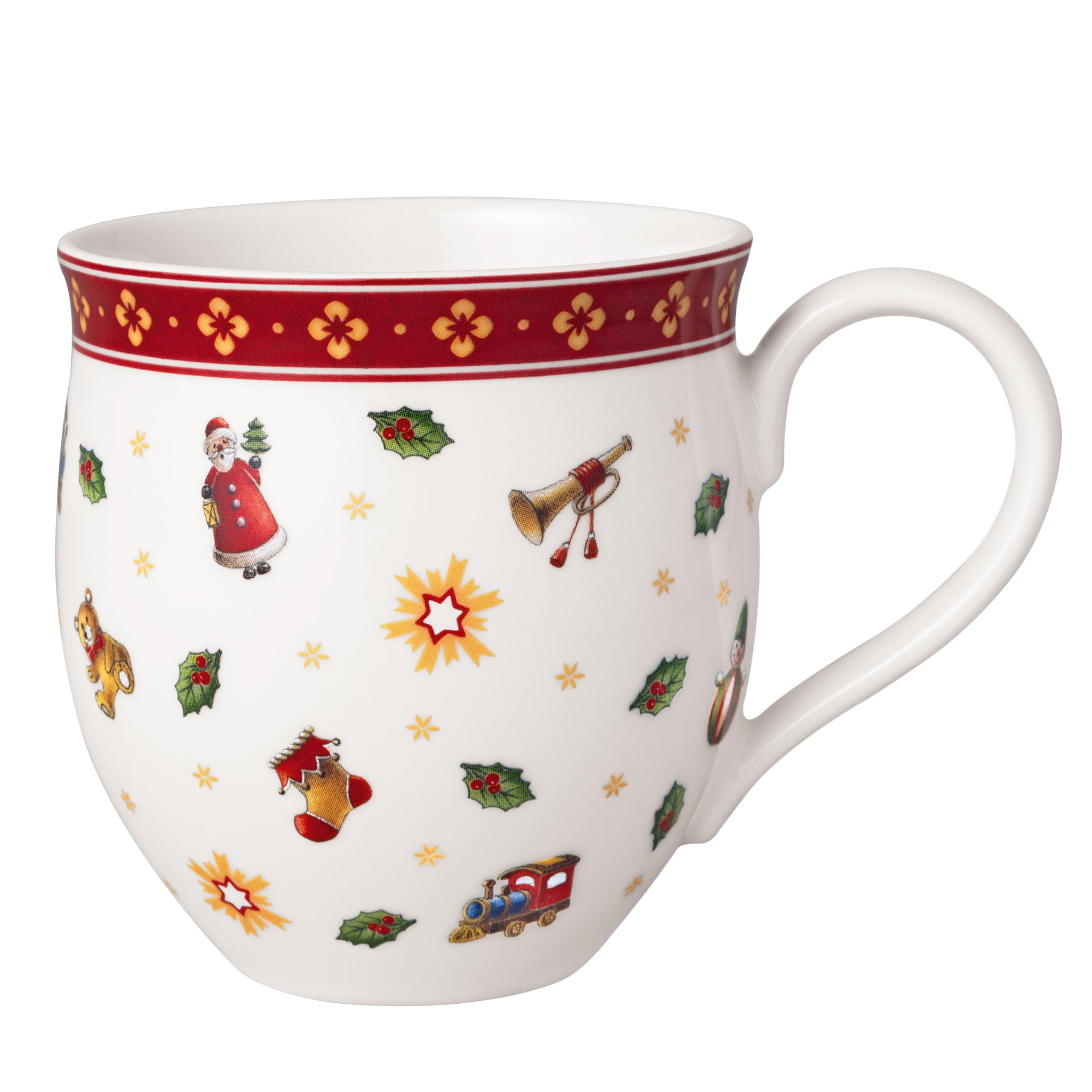 Villeroy & Boch – Toy's Delight Porcelain Mug, Christmas Coffee Cup, Winter Toys Mug, White/Red