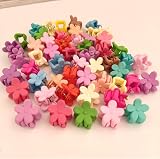 MEKEET 50Pcs Flower Hair Clips Mini 0.51 Inch Plastic Claw Clips view 3