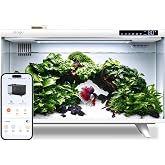 Jengu M1 5 Gallon Smart Fish Tank, App-Controlled Betta Aquarium Kit | Auto Feeder, 28dB Quiet Pump, Full-Spectrum LED, Temp Display, 2-Stage Filtration, 2.4G WiFi, White