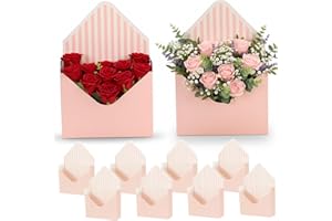 Envelope Flower Box Envelope Box 10 Pack Boxes Valentine Boxes Floral Foldable Paper Packaging for Wedding Valentines Birthda