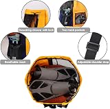 WANDF Swim Bag Mesh Drawstring Backpack XL Orange Wet Pocket view 5