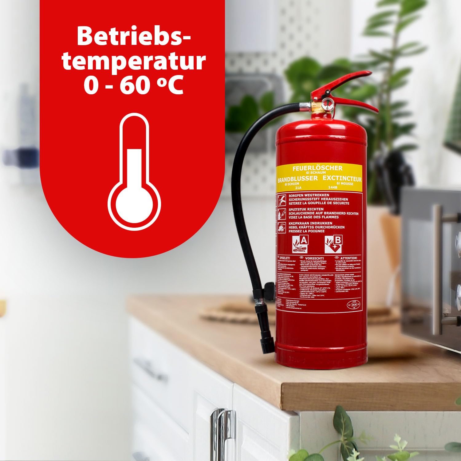 Smartwares FEX-15266 Schaum-Feuerlöscher, Rot 7