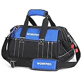 WORKPRO 16-inch Wide Mouth Tool Bag with Water Proof Molded Base