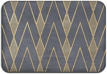 Millancty Alfombrilla de Papel Tapiz geométrico Art Déco Negro y Dorado