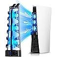 NexiGo PS5 Silent Enhanced Cooling Fan with Adjustable Speed, [Low Noise], [Auto Power On/Off], with USB 3.0 Port, Efficient Cooling System for Both Disc and Digital Editions