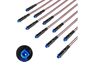FILN LED Indicator Light 6 mm Plastic Signal Light Dashboard Indicator Light 110V Suitable for Car and Industrial Equipment Panel Instrument displays (10 Blue)