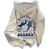 SHENHE Women's Whale Shark Hoodie Graphic Oversized Ocean Beach Hoodie Sweatshirt Pullover