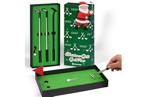 SAPLIZE Golf Pen Gift Set, Mini Desktop Putting Green Box, 3 Ink Colors Ballpoint Pens, Funny Office Desk Toy for White Elephant, Stocking Stuffers, Gifts for Men & Golfers