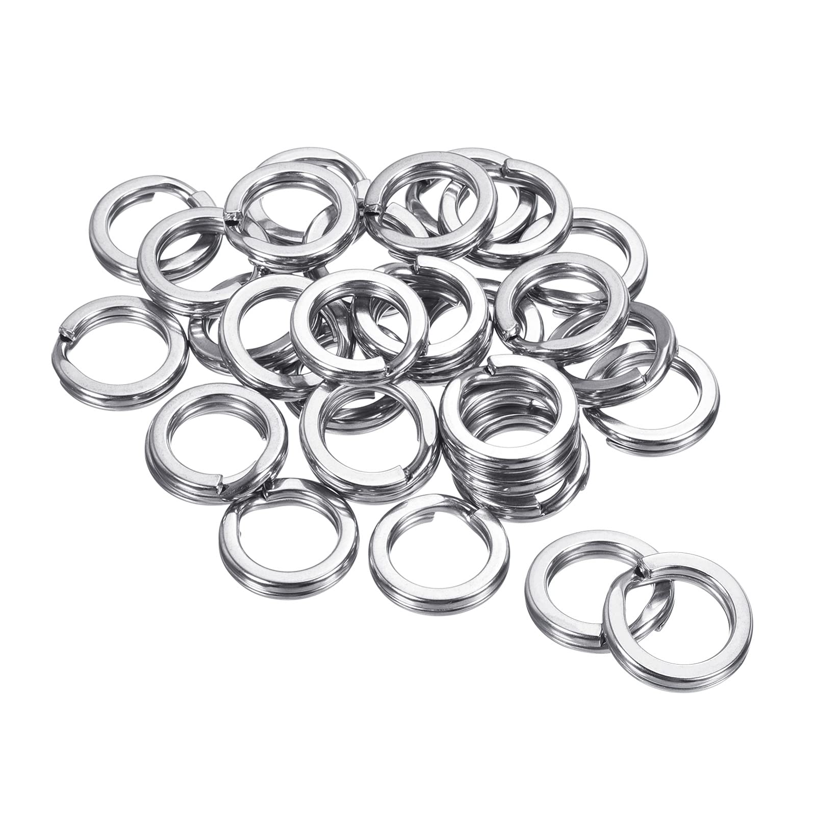 PATIKIL 2.2mm x 17.2mm Fishing Split Rings, 50 Pack 304 Stainless Steel Double Flat Ring Lure Connector for Saltwater Freshwater
