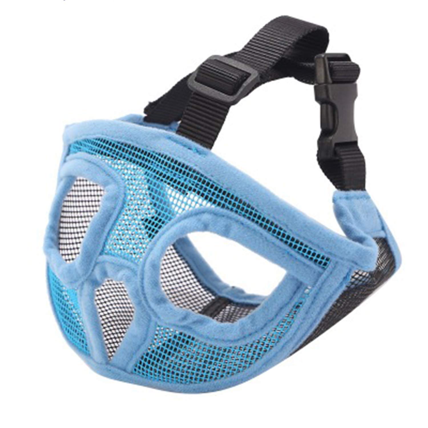 Short Snout Dog Muzzle Breathable Mesh Bulldog Muzzles Adjustable Dogs Mouth Cover British French Bulldog Muzzle with Flattened to Prevent Biting Barking Chewing Dog Mask for Small Medium Large Dogs