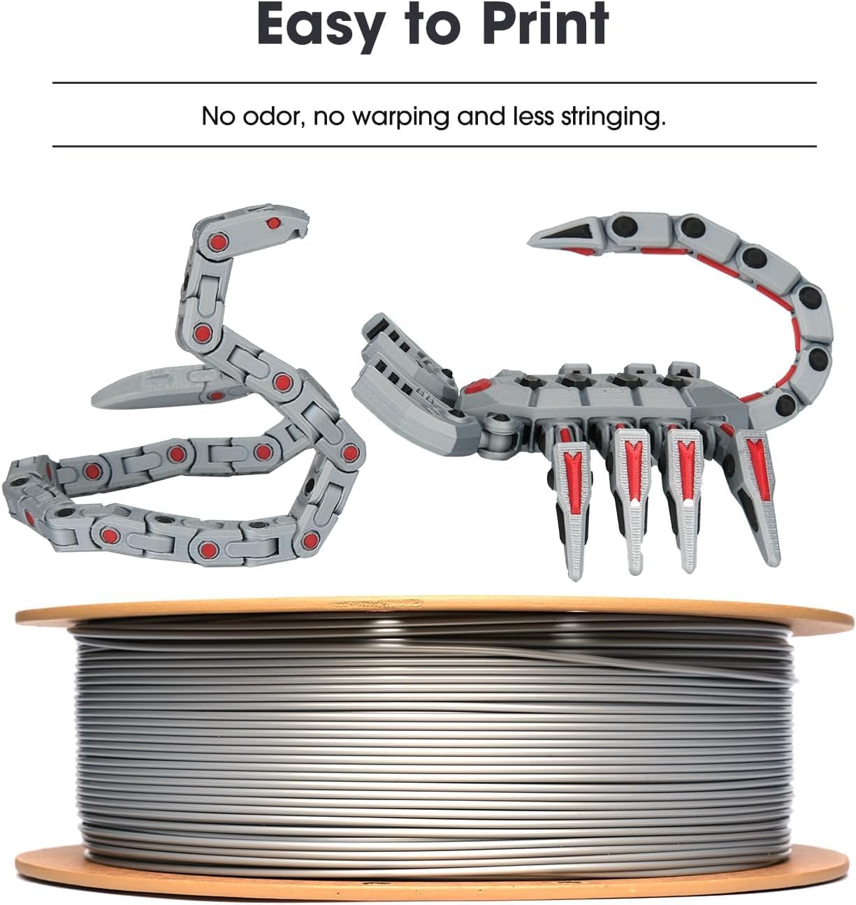 eSUN 10KG PLA Basic Filament, 1.75 mm 3D Printer PLA Filament, 1kg Spule, insgesamt 10kg, Dimensional Accuracy +/- 0.03 mm, Kaltweiß-10KG 2