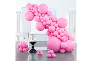 PartyWoo Pink Balloons 127 pcs Different Sizes of 36 18 12 10 5 Inch Matte Pink Balloon Arch Kit Garland for Baby Shower Valentine's Day Princess Bachelorette Birthday Party Decorations Pink-Y11
