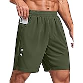 COOFANDY Mens Athletic Running Shorts with Zipper Pockets Quick Dry 7" Gym Workout Training Shorts