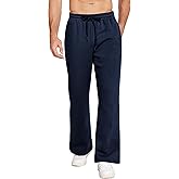 PINSPARK Men's Sweatpants Open Bottom Flared Fleece Lined Sweatpants Elastic Waist Baggy Casual Cotton Pants with Pockets