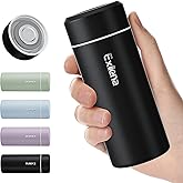 【Upgraded】Exllena Small Insulated Water Bottle 8 oz/250ml– Mini Insulated Water Bottle for Hot & Cold Drinks, Perfect Small Water Bottle for Travel, Purse...(Black)
