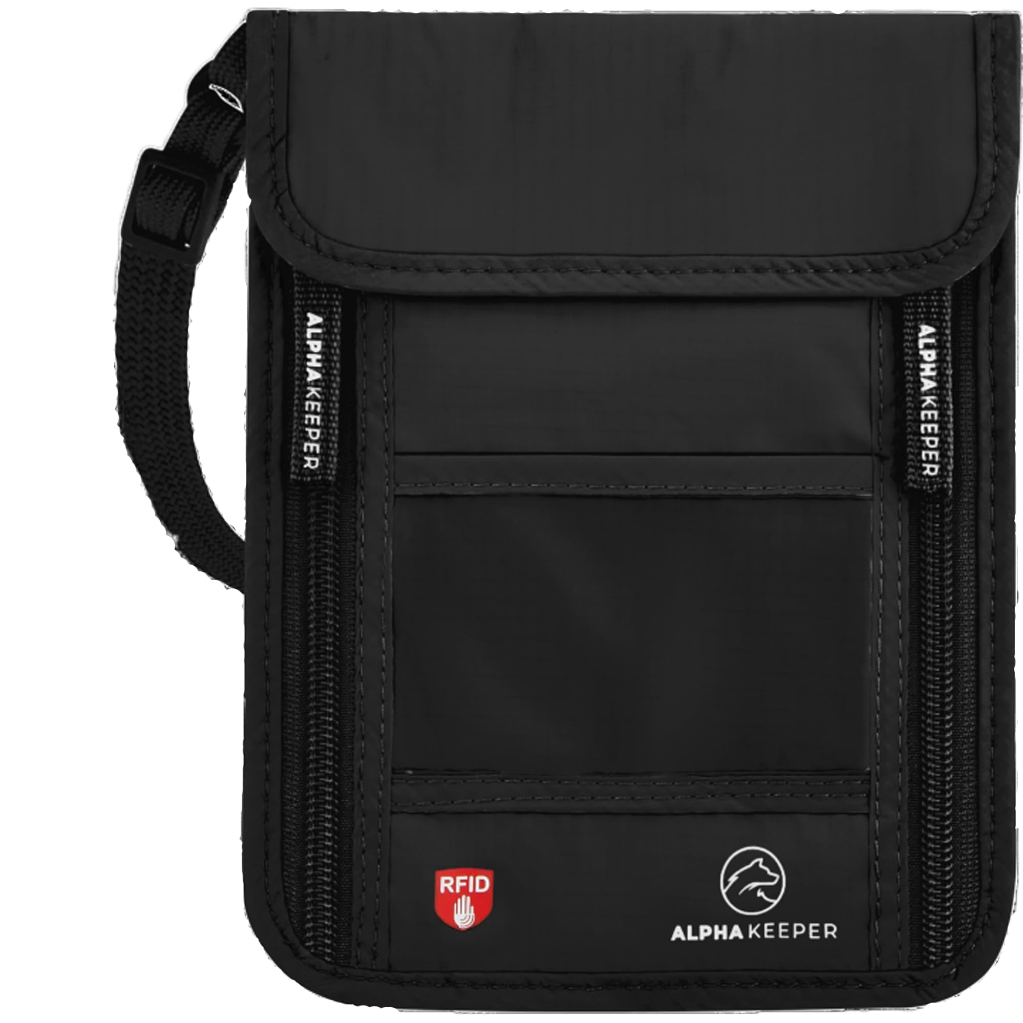Alpha Keeper Travel Neck Wallet RFID Passport Holder - Neck Pouch for Women and Men Hidden Money