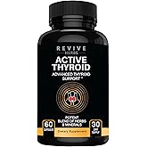 Revive Herbs Thyroid Support: Powerful Blend of Ashwagandha, Iodine, Selenium, Magnesium, Zinc, Vitamin B12 & More for Optimal Health - 60 Capsules