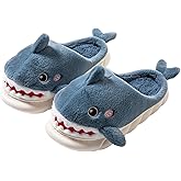 YILANLAN Women Men Slippes Cute Animal Shark Slippers Adult Cozy Plush Warm Winter House Slippers